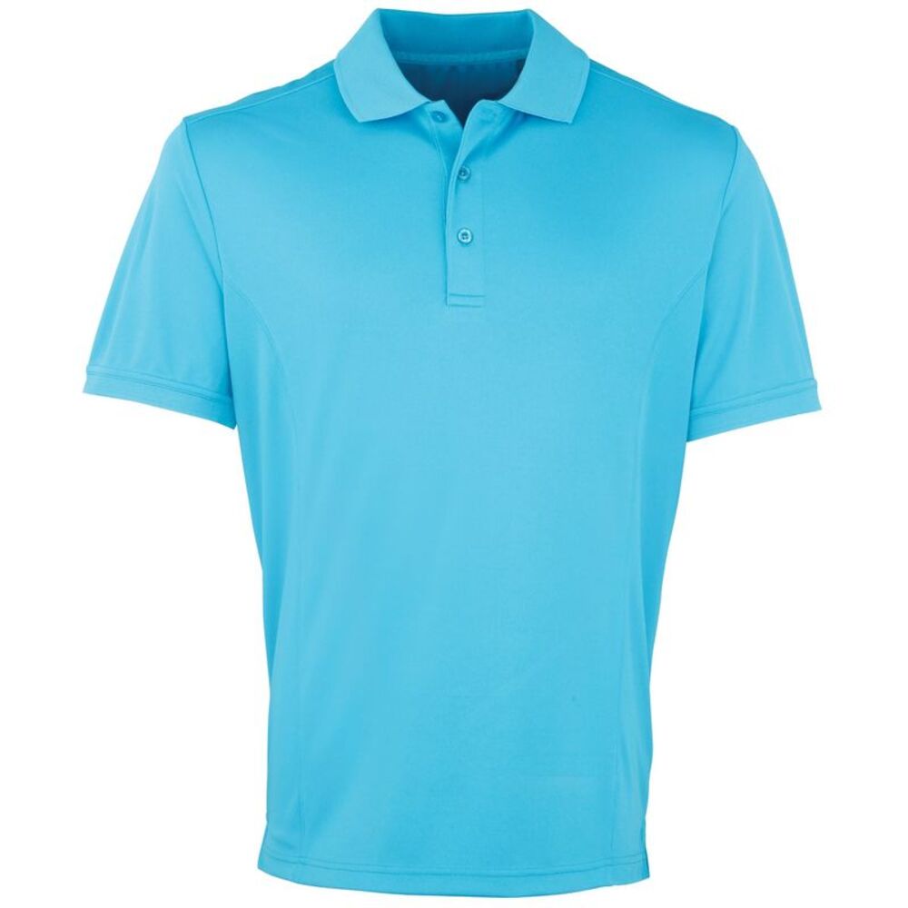 Premier Mens Coolchecker Pique Short Sleeve Polo T-Shirt / Turquoise
